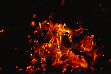 Fototapeta na wymiar fire in the fireplace