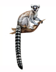 The ring-tailed lemur (Lemur catta) - obrazy, fototapety, plakaty