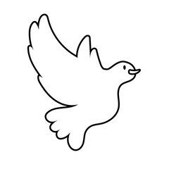 dove bird flying peace line style icon