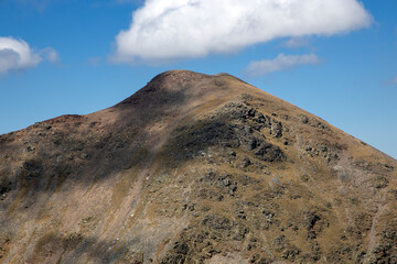 Dry and rocky landscape of Pyrenees Mountains in Spain