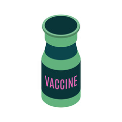 Isometric vaccine icon.Isometric medical vector illustration isolated on white background.