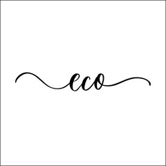 Eco Nature hand lettering eco label sticker.