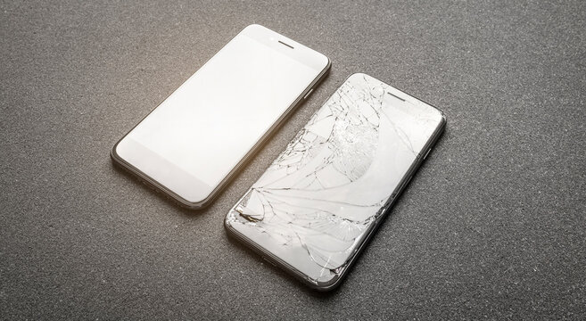 Smartphone Displayschaden Reparatur &ndash; Vorher Nachher