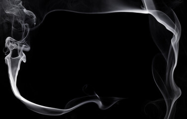 Frame made of smoke on a black background