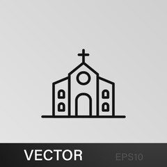 Building, church outline icon. Element of architecture illustration. Signs and symbols outline icon for websites, web design, mobile ap