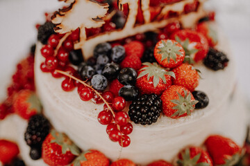 Hochzeitstorte mit Früchten