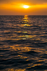 Obraz premium Sunrise in Cantabrian Sea, MOC - MONTAÑA ORIENTAL COSTERA, Laredo, Cantabria, Spain, Europe