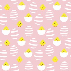Pink Easter Egg Seamless Pattern Background