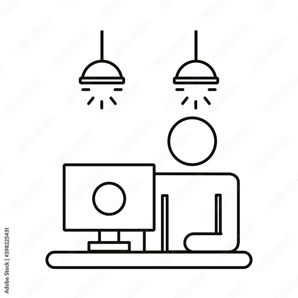 Poster user avatar working in desktop line style icon