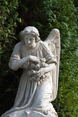 Tomb sculpture of an angel at Lychakiv cemetery in Lviv, Ukraine