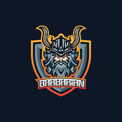 Barbarian esport gaming mascot logo template for streamer team. esport logo design with modern illustration concept style for badge, emblem and tshirt printing