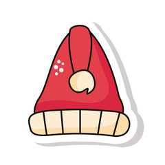 christmas red santa hat sticker