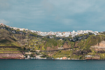 Panoramic of the Island of Santorini, Greece