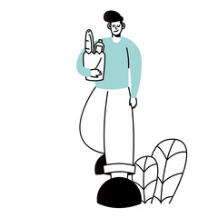 man walking with groceries activity character icon