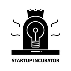 startup incubator icon, black vector sign with editable strokes, concept illustration