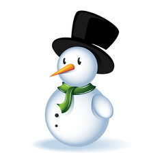 Snowman vector isolated on white background. Snowman for winter banner, christmas card, flyer and wallpaper template. Snowman vector