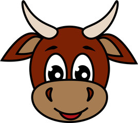 bull head with a smile
