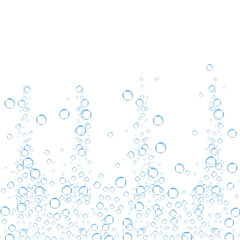 Fototapeta na wymiar Bubbles in water isolated on white background. Bubbles in water for wallpaper, texture background and pattern template. Water bubbles, vector background