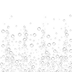 Fototapeta na wymiar Bubbles in water isolated on white background. Bubbles in water for wallpaper, texture background and pattern template. Water bubbles, vector background