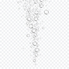 Bubbles in water on transparent background. Bubbles in water for wallpaper, texture background and pattern template. Water bubbles, vector background