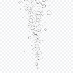 Bubbles in water on transparent background. Bubbles in water for wallpaper, texture background and pattern template. Water bubbles, vector background