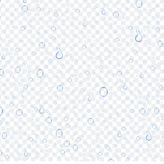 Bubbles in water on transparent background. Bubbles in water for wallpaper, texture background and pattern template. Water bubbles, vector background