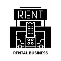 rental business icon, black vector sign with editable strokes, concept illustration