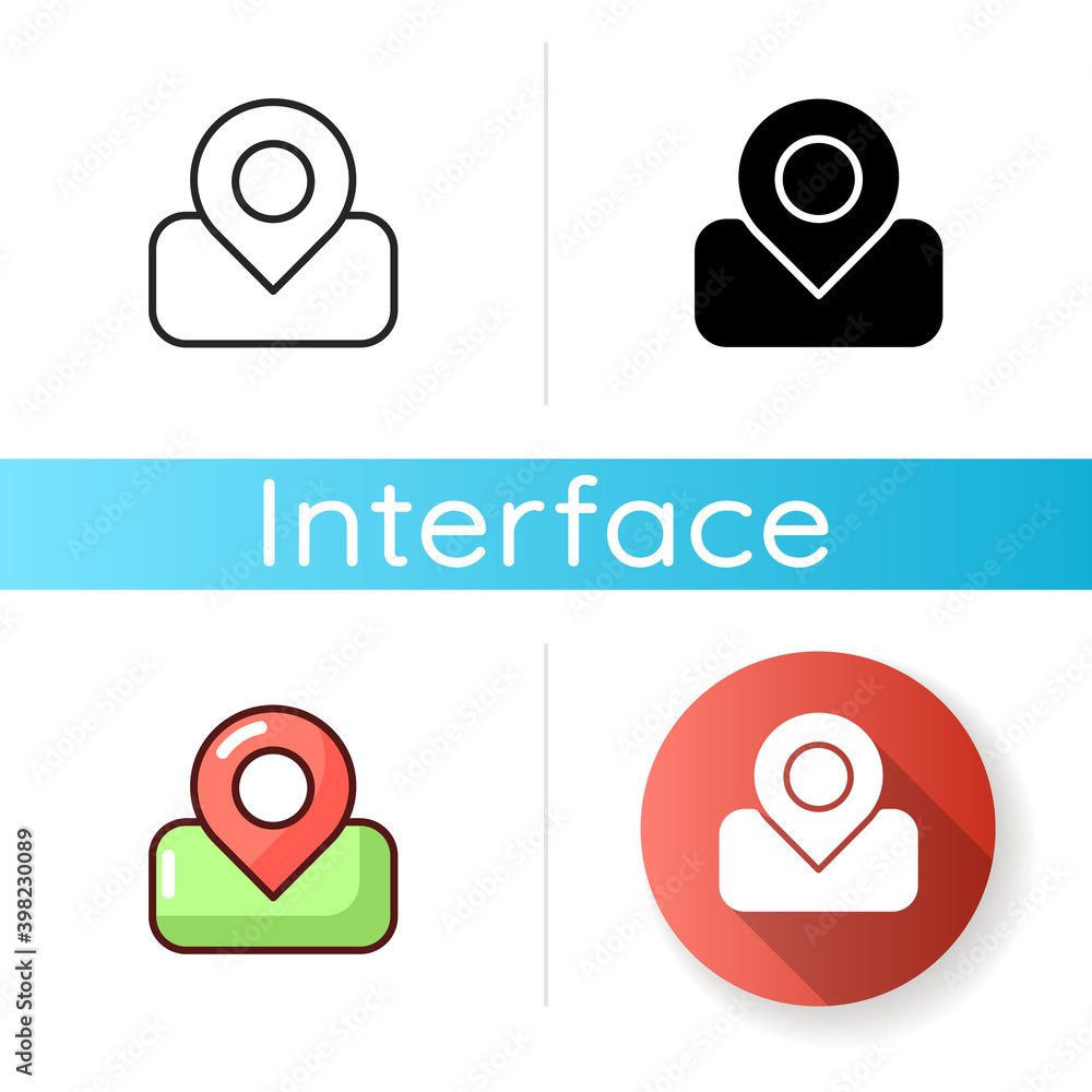 Poster maps app icon. real-time location. gps directions. street view. navigating to destination. road cond