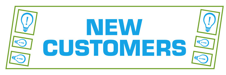 New Customers Green Blue Border Boxes Horizontal 