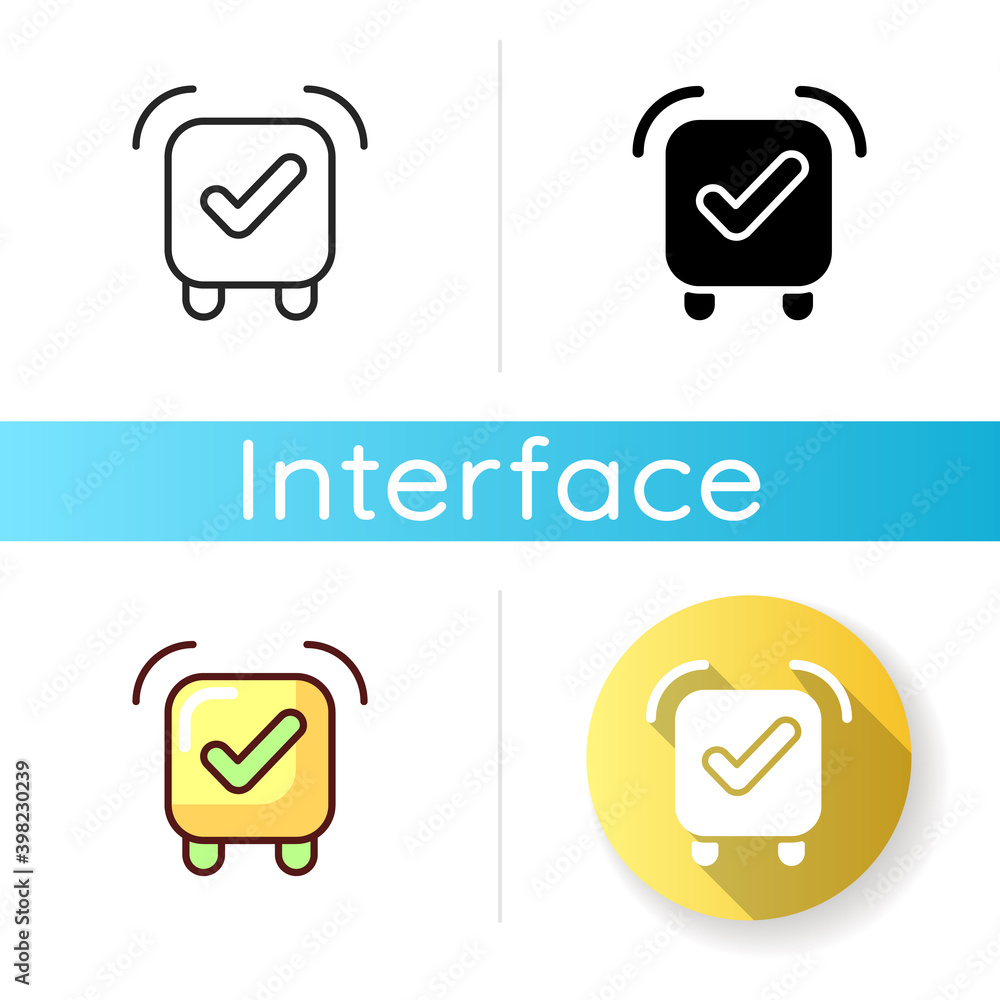 Poster alarm clock app icon. alerting at specified time. awakening from night sleep, short naps. normalizin