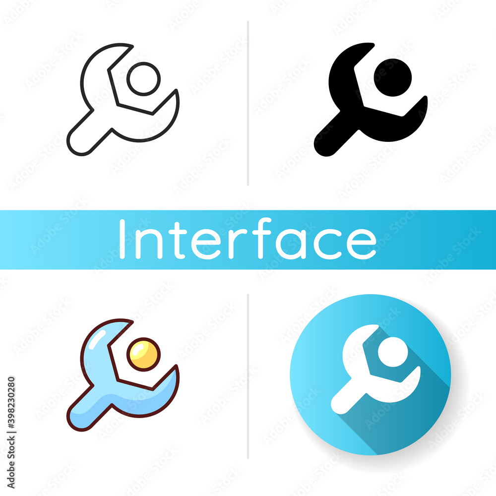 Aufkleber setup icon. settings menu. setup-and-configuration process. system update. phone personalization. la