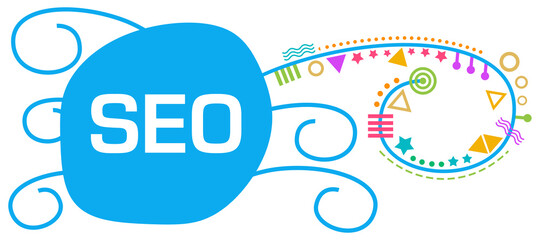 SEO - Search Engine Optimization Colorful Spiral Element Horizontal 