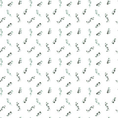 Watercolor greenery seamless pattern, pretty simple floral design for baby clothes, nursery in scandinavian style