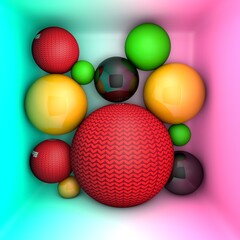 3d illustration. Colorful christmas ball.