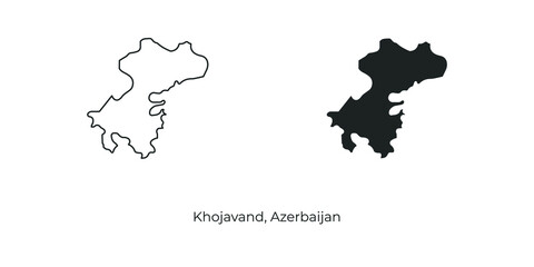 Vector illustration of Khojavand. Azerbaijan region vector map