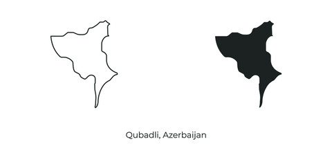 Vector illustration of Qubadli. Azerbaijan region vector map