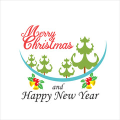 Merry Christmas and Happy New Years Celebration Vector Template Design Illustration