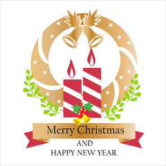 Merry Christmas and Happy New Years Celebration Vector Template Design Illustration