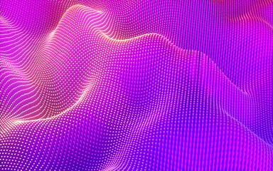 3d render wavy background. Abstract colorful shape in motion.