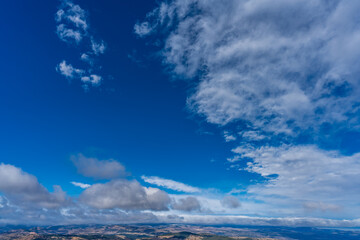 Sky background wide angle worms eye view