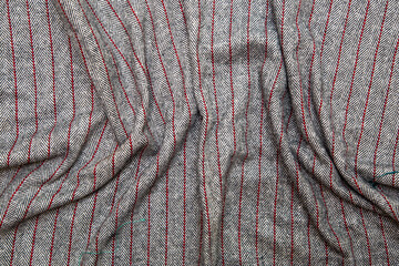 wrinkled striped fabric background 