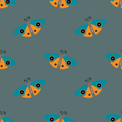 Butterfly ilustration seamless pattern.Great for textile,fabric,wrapping paper,scrapbooking,ceramic motifs.