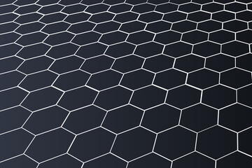 Abstract honeycomb pattern network concept. Application of progressive technologies in design.