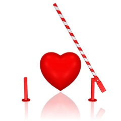 offene Schranke und rotes Herz