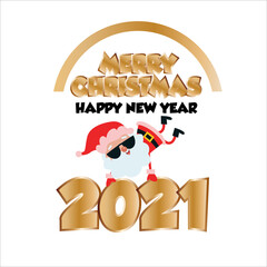 Merry Christmas and Happy New Years 2021 Celebration Vector Template Design Illustration