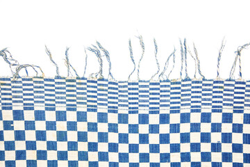 blue checkered fabric on white background