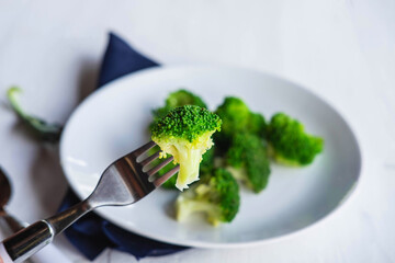 Healthy broccoli in a plate