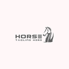 Horse face logo template Premium Vector