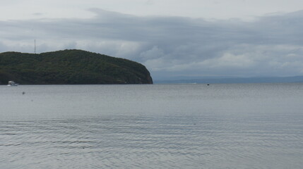 Sea, cloudy weather, Bay, sky