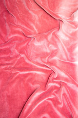 Pink velvet wrinkled